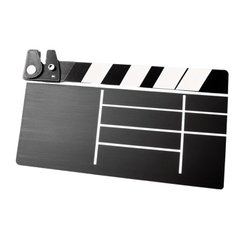 Black film slate on transparent background png