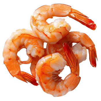 Cooked shrimp pile isolated on Transparent Background png
