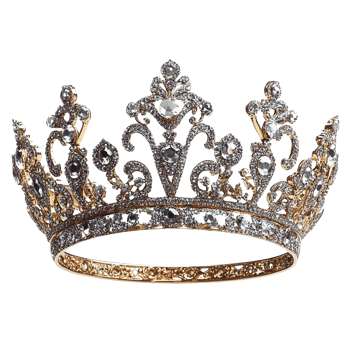 Diamond crown gold jewelry on Transparent Background png