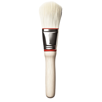 White bristle paintbrush on transparent background png
