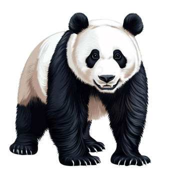 Giant panda illustration on transparent background png