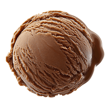 Chocolate ice cream scoop on transparent background png