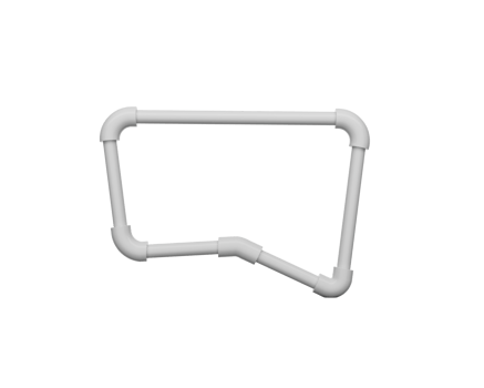 PVC Pipes Connected By Five Elbow Joints Creates A Chat Box Speech Bubble Icon 3D Illustration png