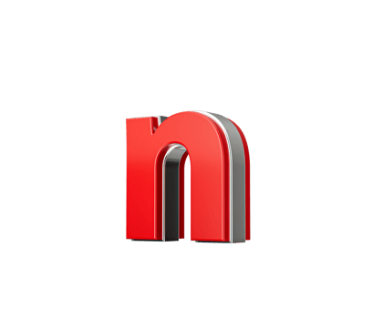 Vibrant Red Small Letter n Gleams With Its Sleek Metallic Design With Sharp Edges 3D Illustration png