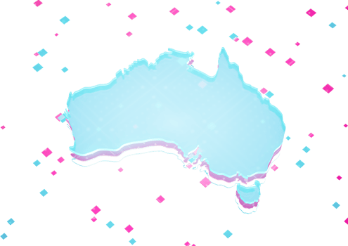 Australia Map Glowing Blue Light Digital Data Map On Seamless Pattern Background 3D Illustration png