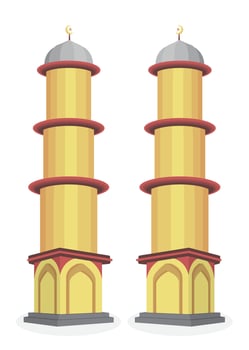magnificent 3d mosque tower for islamic events vector