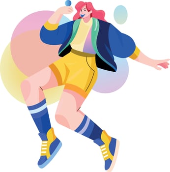 Silly girl illustration in flat style vector