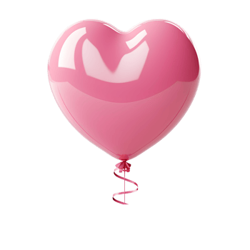 heart shaped balloon . pink heart shaped balloon for Valentine's Day isolated. pink heart shaped blow up balloon full of love . pink blow up balloon png