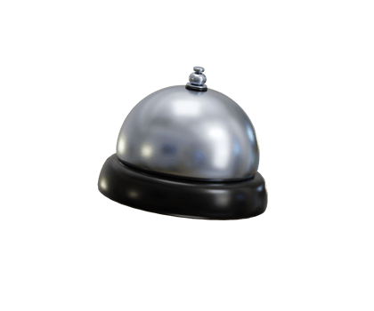 Hotel reception bell icon 3d render concept of Hotel reception and room service icon, Hotel booking icon illustration png