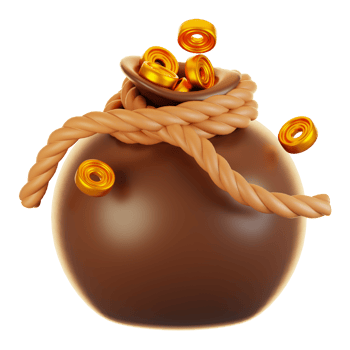 3d rendering money sack icon. Game asset icon concept png