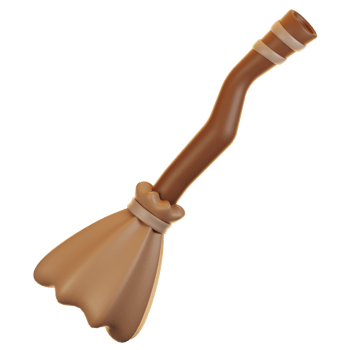 3d rendering broomstick icon. Game asset icon concept png