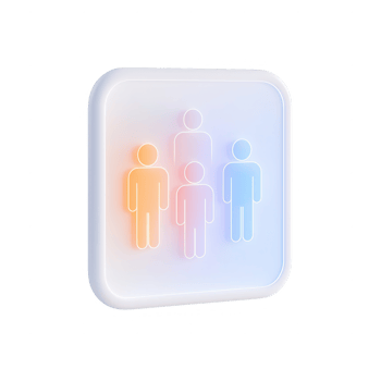 Modern icon symbolizing people in a digital world with soft gradient colors. png
