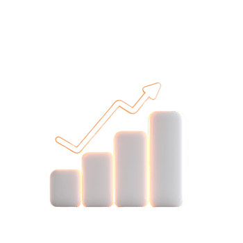 A modern graphic representation of growth with increasing bars and an upward arrow. png