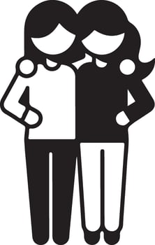Strong Bonds Silhouette vector