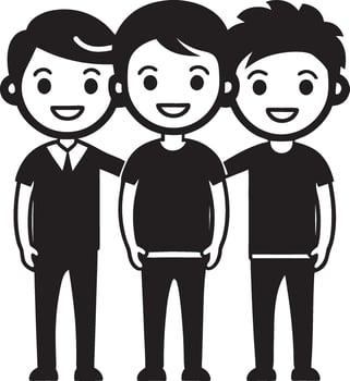 Friends Like Family Silhouette vector