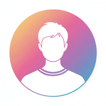 Minimalist Flat-Style Profile Icon with Gradient Background png