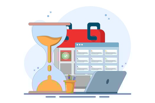 Planning concept Time management, schedule, deadline, planner, planning and organizing. Time organization efficiency. Project team work schedule. Good business process. vector
