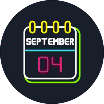 4 September Line Two Colour Icon Design vector