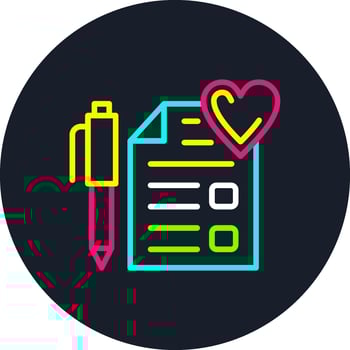 Wishlist Line Multi Color Design vector