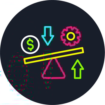 Leverage Line Multi Color Design vector