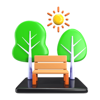 Public Park 3D Illustration Icon png