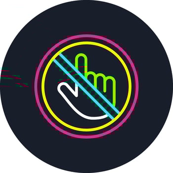 Do Not Touch Line Multi Color Design vector