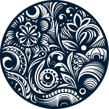 Mandala design, round geometrical shape decorative Floral design Silhouette Motif Pattern, round shape Flower design elements vector
