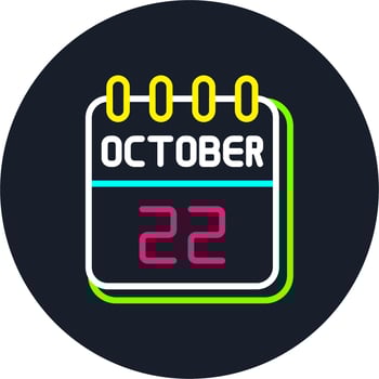 22 October Line Two Colour Icon Design vector