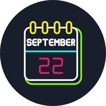 22 September Line Two Colour Icon Design vector