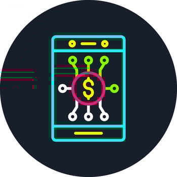 Digital Money Line Multi Color Design vector
