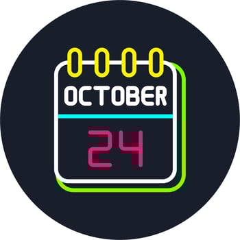 24 October Line Two Colour Icon Design vector