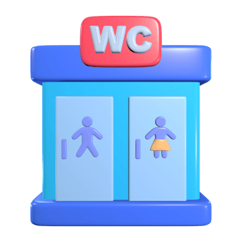 Public Toilet 3D Illustration Icon png