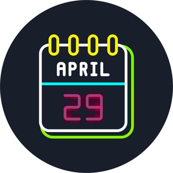 29 April Line Two Colour Icon Design vector