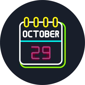 29 October Line Two Colour Icon Design vector