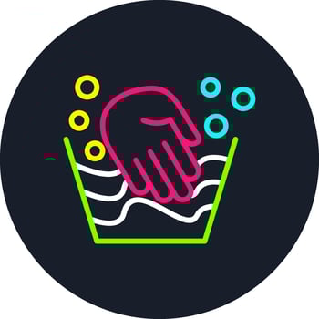 Hand Wash Line Multi Color Design vector