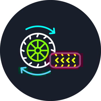 Tire Line Multi Color Design vector