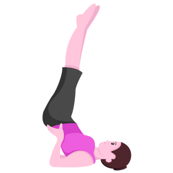 A woman doing a handstand on her back png