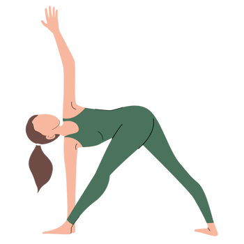 A woman in green is doing a yoga pose png