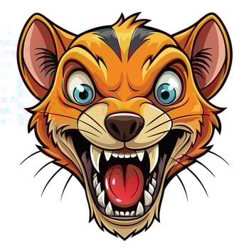 a cartoon lion head with open mouth and teeth vector