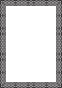 black monochrome square belarusian national ornament frame. Ethnic pattern rectangle of Slavic peoples, Russian, Ukrainian, Serb, Pole, Bulgarian. Cross stitch template vector