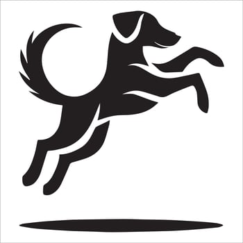 Dog Silhouette Sitting Calmly vector