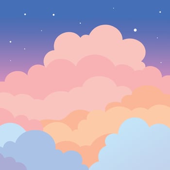 Beneath the Pink and Blue Sky vector