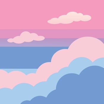 A Pastel Sky Above Anime Realms vector