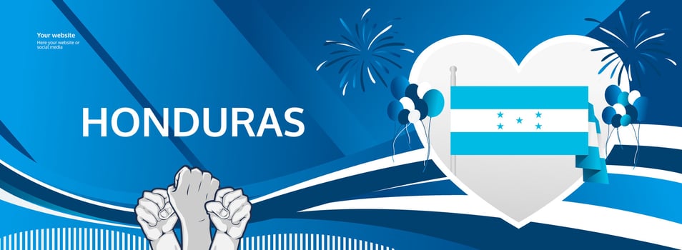 Honduras National Day festive banner background patriotic for national holiday celebrating. Happy Independence day of Honduras September 15th vector