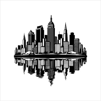City Skyline Reflection vector