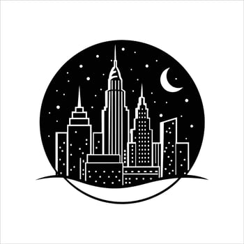 New York Sky Night Light vector