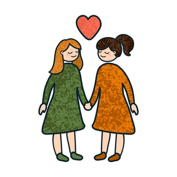 Illustration of a LGBT Couple in Love vector