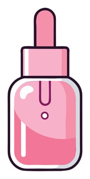 Face serum cosmetic product in pink jar sticker isolated on thr white background vector