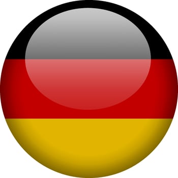 Circular glossy button with the German national flag, a symbol of Germany and its national identity. vector