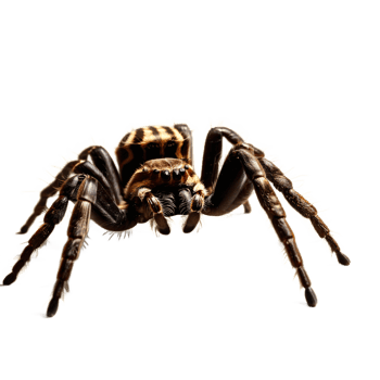 A large tarantula spider with large legs and a long tail png